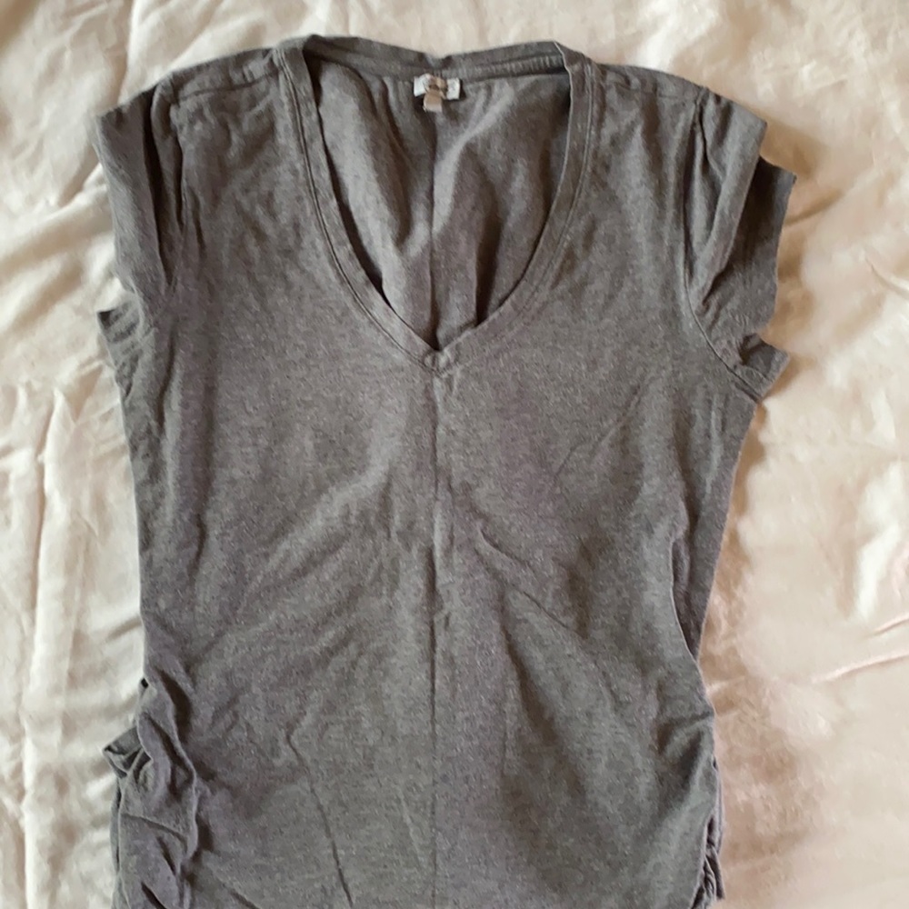 Grey Maternity V-neck Tee